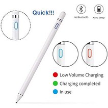 스타일러스 펜 미국 터치 스크린용 액티브 아이폰 아이패드와 호환되는 iPhone 아이패드 및 기타 태블릿을 사용하는 충전식 1.5mm 파인 포인트(흰색)-634050, 하얀색