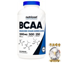 미국산 뉴트리코스트 BCAA 1000mg 500정 엘 류신 이소류신 발린 2:1:1 Nutricost 선물증정