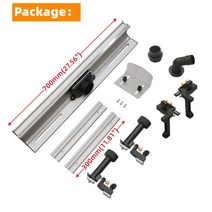 트리머테이블 디럭스 라우터 테이블 울타리 시스템 700mm 알루미늄 프로파일 T트랙 슬라이딩 비트 가드 조정 가능한 정 포트 포함, 1.700mm Deluxe Set, 1.700mm Deluxe Set