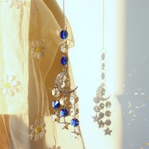 인테리어 소품 장식품 용품 문 선캐처 크리스탈 윈드차임 프리즘 스테인드글라스 볼 라이트 캐처 레인보우 메이커 창문 발코니 홈 가든 데코레이션 윈드차임 윈드차임 무지개 메이커, 17 Blue C