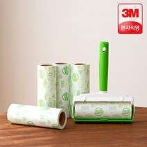 3M 돌돌이 테이프클리너 핸들+리필 5개 머리카락 먼지 청소 테이프 밀대 스카치브라이트 클린컷 종이형 232096, 중형 테이프클리너_07. 리필 6개