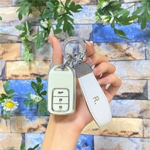 차키 케이스 키 홀더 커버 TPU Car Remote Key Case Cover Shell 혼다 CRV CR-V Fit 시빅 어코드 HR-V HRV City 오딧세이 XR-V Ke, B-Triple Bond White