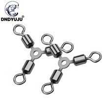 DNDYUJU 30/50pcs 3 웨이 낚시 커넥터 볼 베어링 롤링 스위블 O 자형 3 웨이 롤링 스위블 낚시 태클 Fishhooks, 50개