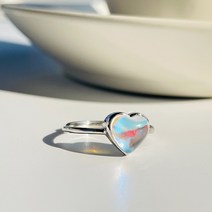 92.5silver 영롱 문스톤 하트 원석 은 실버 반지 우정반지