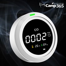 캠프365 캠핑 휴대용 일산화탄소 경보기 제로씨오 USB 충전식 30시간 사용 / 측정기 감지기 캠핑용 캠핑 난방 안전 용품, 화이트