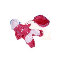 네발 강아지 레인코트 PVC 레인코트 이중 도톰 메쉬 패브릭 애완동물 레인코트 공장 판매, 붉은, S