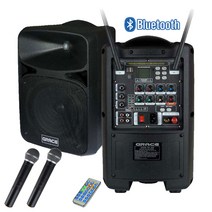 그레이스 EG-210 200W 충전식휴대용 이동형앰프 블루투스 USB SD포트 무선Mic2개 신흥몰, EG-210[핸드형+핸드형]