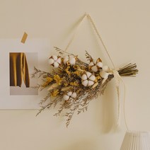 [드라이플라워] 옐로우스타티스목화 리스가랜드 [2type], 목화가랜드