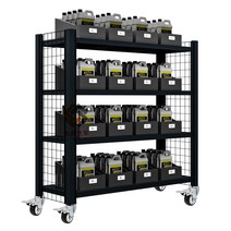 두꺼운 랙 중량렉 선반 파워 이동식 철제 공장 산업용 스토리지 륄, 01.길이 100 폭 40, 02.블랙 도르래 높이 213 4겹