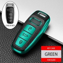 키케이스 가죽 BMW 키홀더 호환 TPU 자동차 원격 키 아우디 A3 A4 B9 A6 C8 A7 S7 4K A8 D5 S8 Q7 Q8 SQ8 전자 tron 2018 2019 202, 5.Green only case