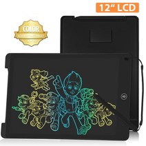 드로잉 패드 액정 타블렛 전자 노트 newyes lcd 쓰기 보드 12 인치 다채로운 그래픽 보드 디지털 태블릿 필기 지우기 어린이 선물, 화려한 블랙, 협력사