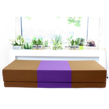 SEJEL.F (세젤에프) 3단 폴리 접이식 매트리스 고밀도 HR스펀지 싱글매트 브라운 & 퍼플 7.5CM, 화이트 & 블루