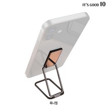 이츠굿텐 사각 핑거그립 만능 메탈거치대 핸드폰거치대 책상 주방 커피숍 차량 마그네텍 만능 거치대, 흑니켈
