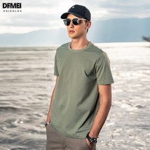 DFMEI.시원한 아이스 코튼 반팔 티셔츠 화이트 반팔 이너 솔리드 티셔츠 레깅스