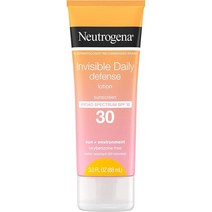 Neutrogena 인비지블 데일리 디펜스 선크림 로션 브로드 스펙트럼 SPF 30 방수 옥시벤존 프리 산화 방지제 89ml 1개, 6개