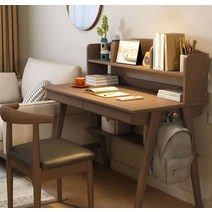 스터디카페책상 자습실 예비실 교육용 학원용 책상, 올 원목 호두 리본 선반 120CM