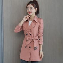 해외직구 여성 간절기 트렌치 코트 자켓 트렌치 코트 여자 키 2021년 봄 한국 스타일 다운 가을 핏-93331