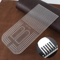 원데이클래스 가죽공방 카드지갑만들기 1set diy 아크릴 템플릿 mm 행 피치 직각 라운드 지퍼 슬롯 가죽 공예 패턴 diy 스텐실 재봉에 적합, 없음