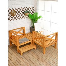 조립식 평상 야외 벤치 실내 데크 옥상정자 시골집, 길이 90x 너비 90x 높이 30cm 짙은