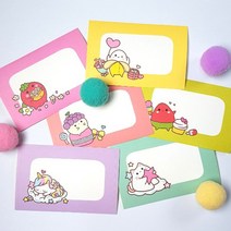 예뿍 사각 모조지 도무송 총60장 스티커 세트 다꾸