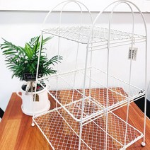 철망 메쉬 수납 3단 선반 화이트 55cm 홈데코 카페 꾸미기 인테리어 데코 소품