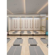 홈 이동식 댄스 미러 인테리어 미용실 바퀴 연습실, 화이트 미러 205x100 범용휠