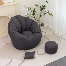 1인용 소파 쇼파 거실 안락 가구 북유럽 의자 가죽, [페탈 EPP] 라지 + 필로우 + 페달, 짙은 회색