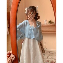 루나 여학생 교복 오버핏 가디건 니트 여중생 고등학생 루즈핏 숏 카디건