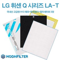 LG 휘센 공기청정기 Q시리즈 호환필터 LA-T110DW 국내산 H13헤파필터, 고급형(H13헤파필터+탈취필터+필터세이퍼3장)