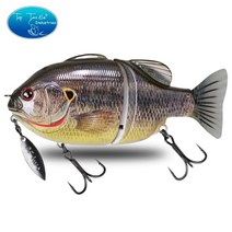 루어 파이크베이스 용 스윔 베이트 낚시 미끼 관절 미끼 140mm 75g 120mm 50g 플로팅 배스 낚시 미끼 저크 미끼 스피너가있는 틸라피아, 색상-06