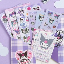 산리오 도무송 스티커팩 스티커북 스티커 세트 다꾸 엽서, 포챠코