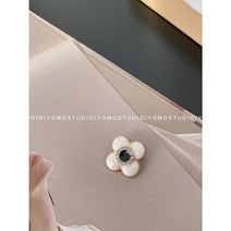 명품 의류 단추 리폼 옷수선 고급 큐빅 악세사리 DIY 버튼, 25mm[5개], 네잎 큐빅 화이트 블랙 플라워