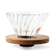 하리오 올리브우드 글라스 드리퍼 02 VDG-02-OV, 1개