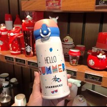2022 스타벅스 써모스 보온병 원터치 텀블러 스탠리 스벅보온병 350ml 모음 어린이 물병, 썸머 잼 화이트 350ml
