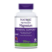 고흡수 마그네슘 츄어블 250 mg 크랜베리 애플 60 타블렛 NATROL, 60정, 1개