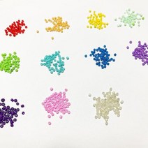 와컴 크런치 슬라임 재료 비즈 공예 칼라씨드비즈 3mm 11종 (500g 대용량), 연두
