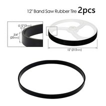 12pcs 고무 밴드 목공 밴드 톱 스크롤 휠 고무 링 8-14inch 목재 작업 기계 용 미끄럼 방지 소음 방지, 2개 12인치