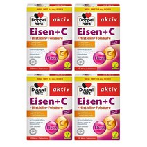 도펠헤르츠 철분 철분제 비타민C 엽산 히스티딘 30정 4팩 (독일) Doppelherz Eisen+C (active iron + C + histidine + folic acid)