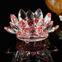 크리스탈 로터스 플라워 캔들 홀더 부처님 홈 데코 장식품 촛대 티 라이트 종교 활동 candelabra, 빨간색