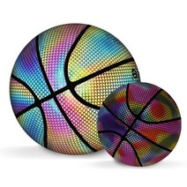 야광 농구공 형광 홀로그램 빛나는 반사 농구 발광 축구공 야간 훈련 또는 용 공식 크기 B2Cshop, 01 Colorful Fish Scales