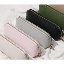 토이노리 프리미엄 가죽 펜 케이스 필통, 그레이