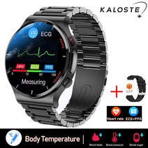 가성비스마트워치 (에서 선박 us) 새로운 고성능 ECG PPG 심장 박동 혈압 심장 박동 피트니스 트래커 스마, 09 Steel  Black