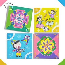 바보사랑 만들기 전통 놀이 딱지 (1세트 4개).탑키드