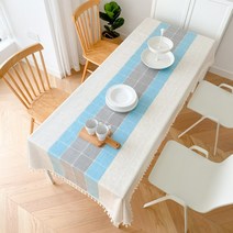북유럽 린넨 식탁보 방수 방유 6인용 레스토랑 커피 테이블 보 커버, 130x200cm, I