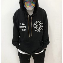 플라워 발포 후드티 커플 후드티 패알못 필수템 남친룩 패밀리룩 어좁 패션