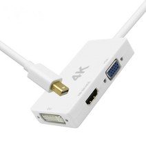 서피스프로6 미니DP 입력 TO HDMI VGA DVI 출력 모니터 빔프로젝터 연결 컨버터, 1개