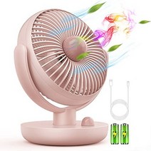일본직발송 2. O-LIFVETTI 선풍기 탁상 소형 자동 목 흔들림 정음 아로마 테라피 팬 USB 충전식 센뿌우키, One Size, 핑크