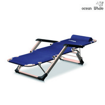 오션웨일 모던 접이식 침대의자 간이의자, 내츄럴블랙