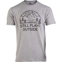 Still Plays Outside 재미있는 하이킹 하이커 캠핑 캠퍼 아웃도어 남성 여성 셔츠 후드티 블랙