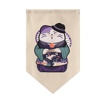 일본 삼각형 플래그 고양이 프린트 짧은 커튼 이자카야 입구 파티션 주방 레스토랑 출입구 장식 커튼, [02] 30x50cm, [01] Hook Loop, [04] D-Triangle Curtain